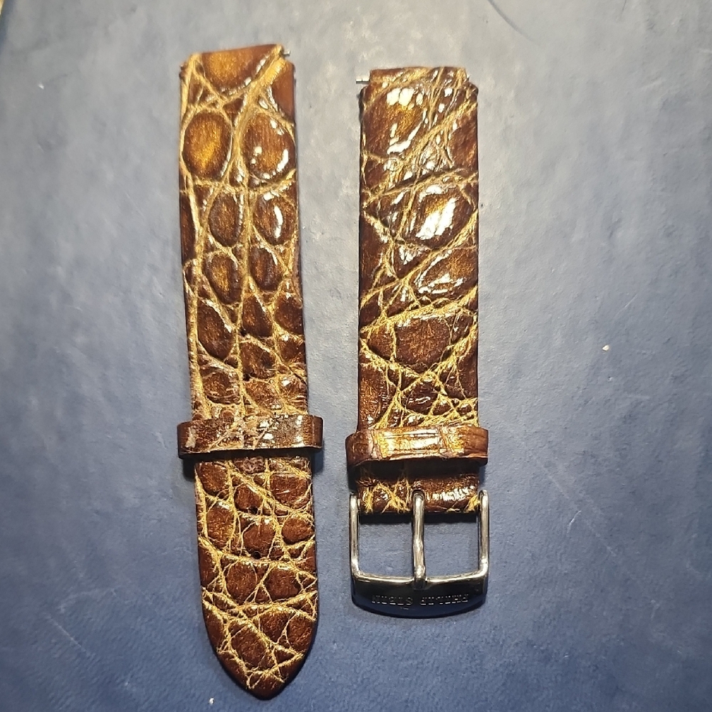 Philip Stein Brown Crocodile Leather Watch Strap